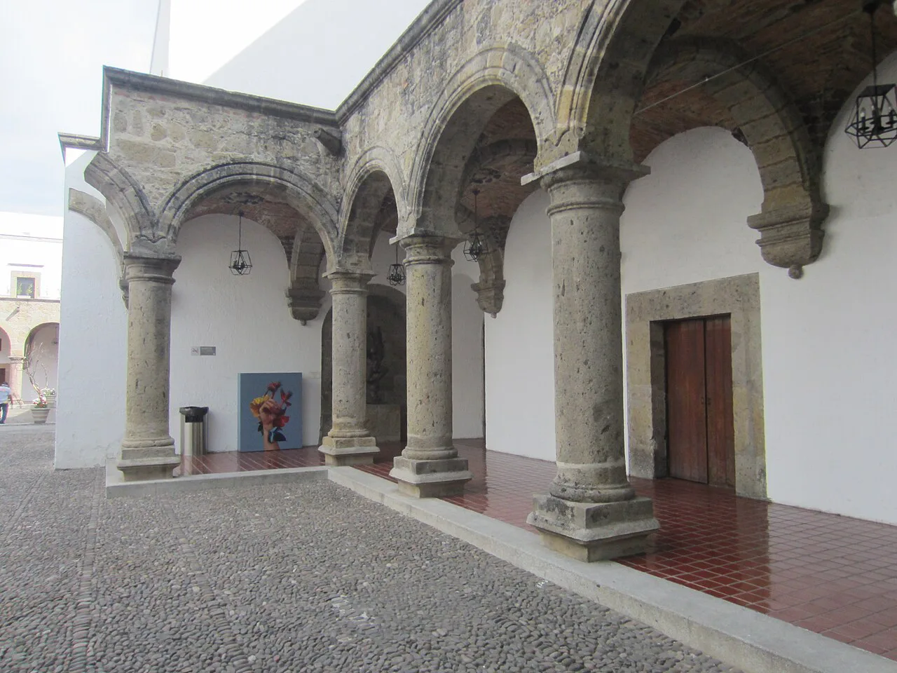 Arcaded colonial courtyard in Guadalajara.