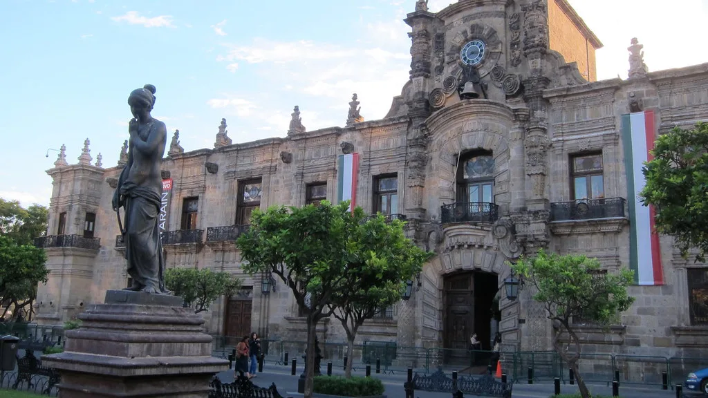 Jalisco Government Palace on Plaza de Armas in Guadalajara's Centro, near Colonia Americana.