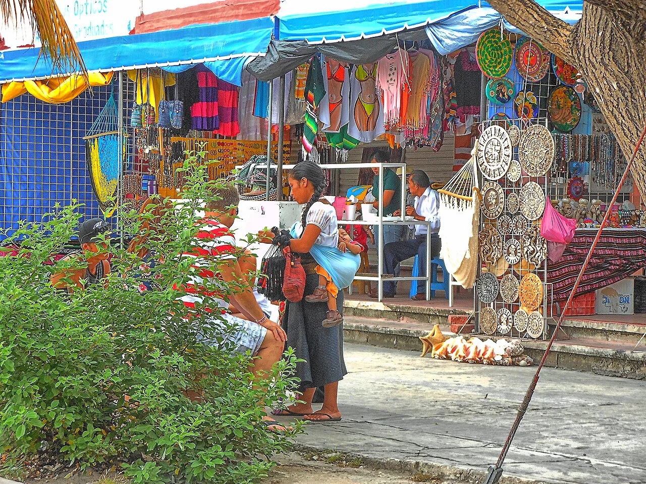 Colorful craft stalls at Mercado 28 in downtown Cancún.