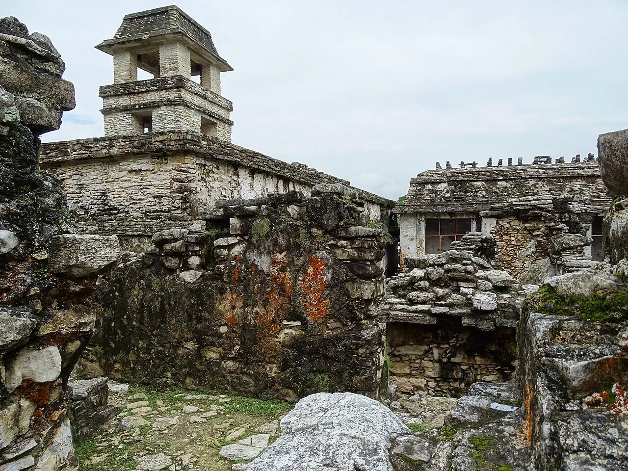 The Palace at the Palenque archaeological site, Chiapas.
