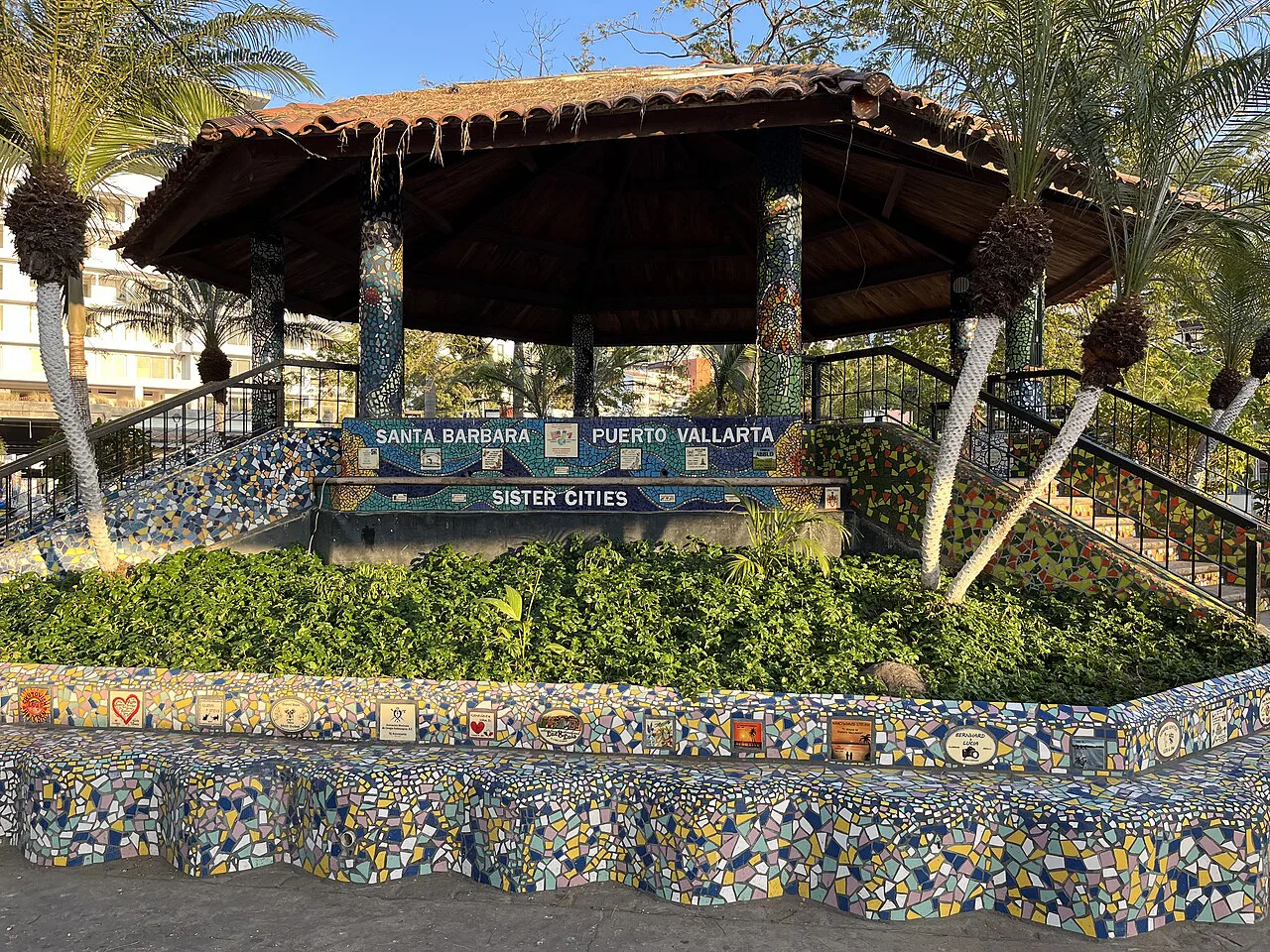 Tiled bandstand in Lázaro Cárdenas Park, Puerto Vallarta.