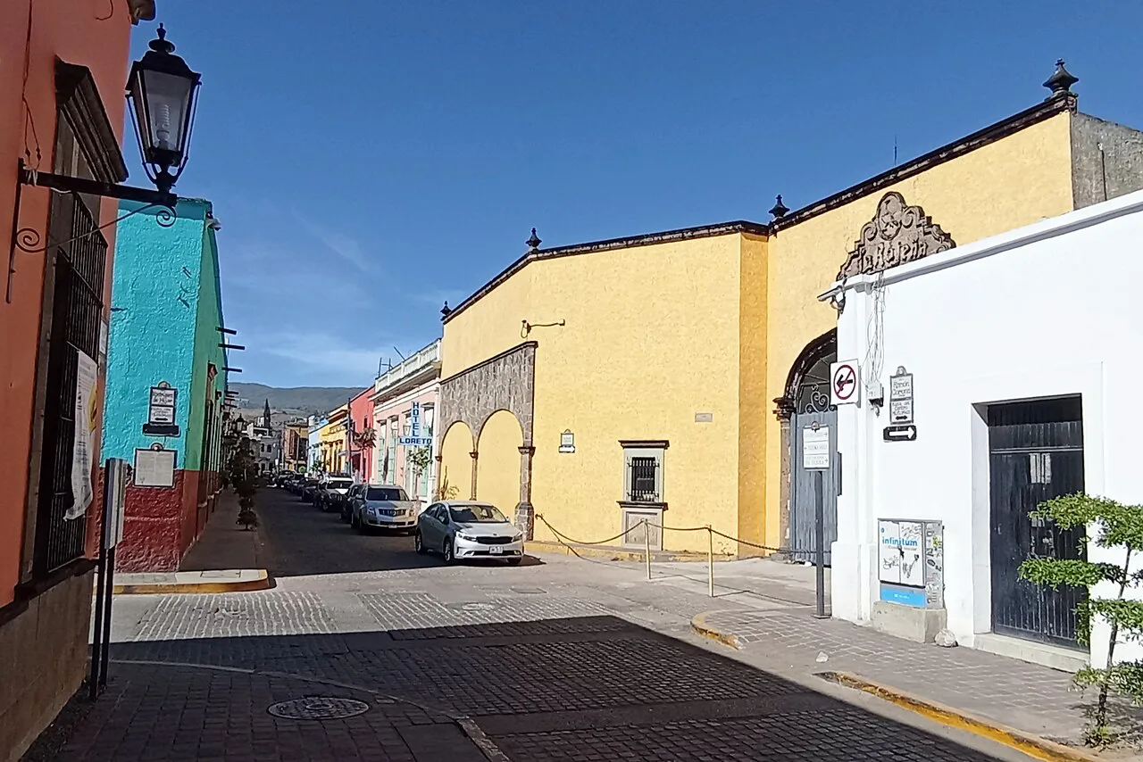 Colourful colonial street in Tequila, Jalisco.